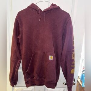 Carhartt Burgundy Hoodie with Gold Accents